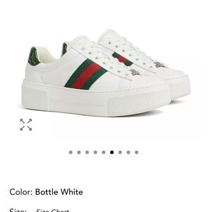 Gucci White Sneakers with Green and Red Stripes